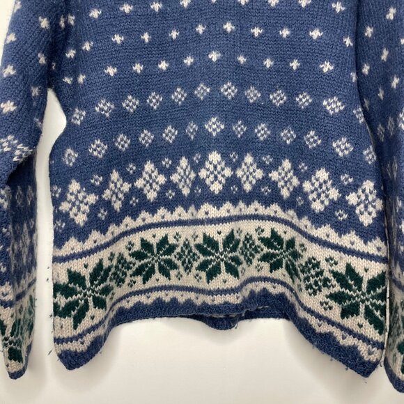 Vintage Abercrombie & Fitch Men's Sweater Fair Isle 100% Wool V-Neck Size L - Picture 4 of 8